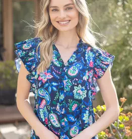 Paisley and Floral Woven Top