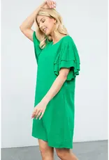 Flutter Sleeve V-Neck Dress
