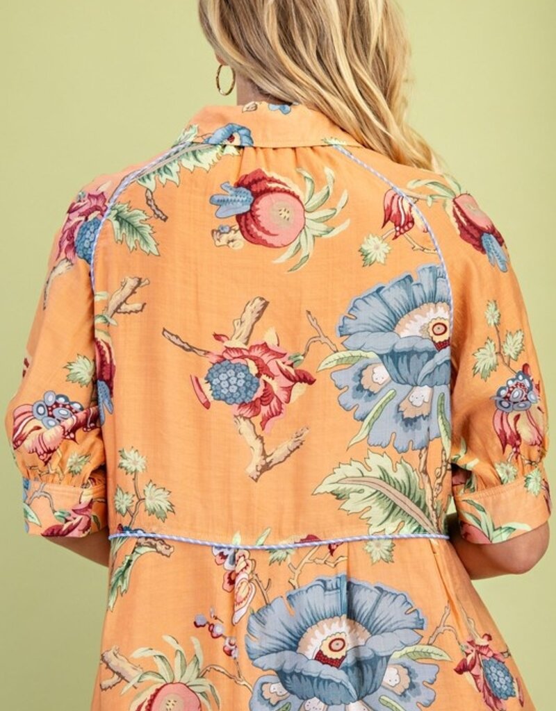 Floral Print Shirt Dress