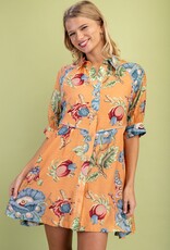 Floral Print Shirt Dress