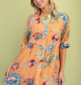 Floral Print Shirt Dress
