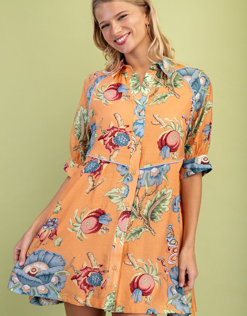 Floral Print Shirt Dress
