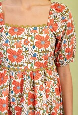 Square Neck Floral Dress