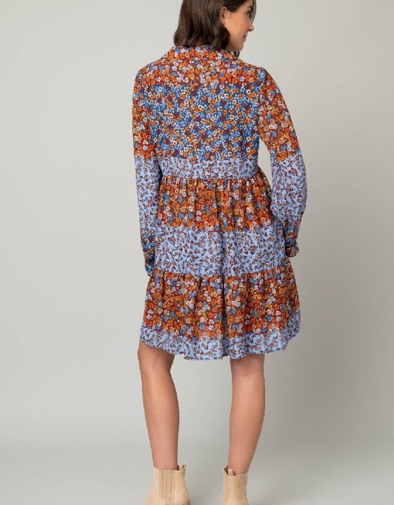 Ditsy Johnny Collar Babydoll Dress