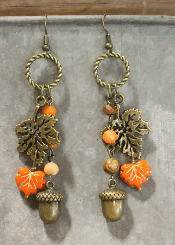 Nuts About Fall Season Dangle Earrings