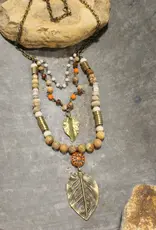 Nature Sings, Leaves Fall Triple Layered Necklace