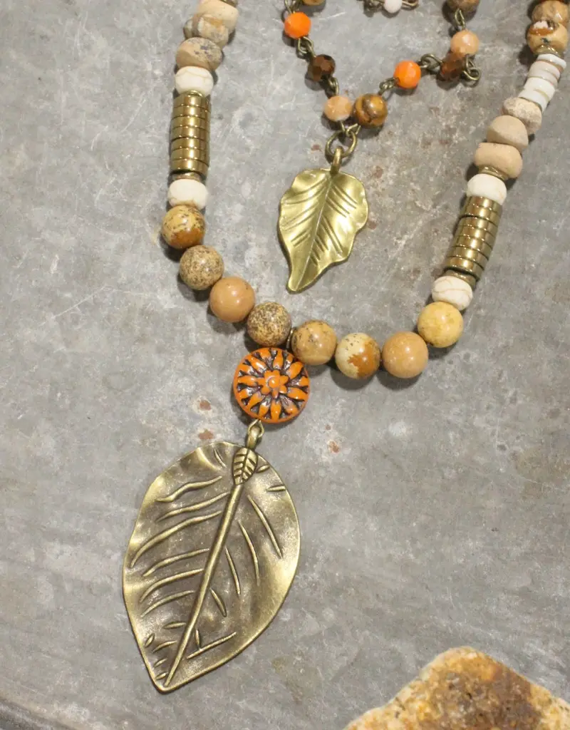 Nature Sings, Leaves Fall Triple Layered Necklace