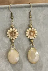 Czech Me Out Elite Beige & Natural Dangle Earrings