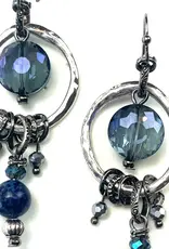 Ring, Glass & Dangles On Wire Dangle Earrings