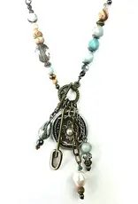 Front Toggle W/Beaded, Coin & Chain Dangles