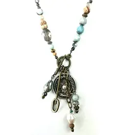Front Toggle W/Beaded, Coin & Chain Dangles