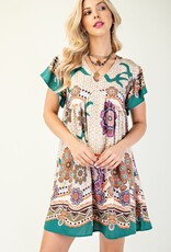 V-neck Dress With Back Tie