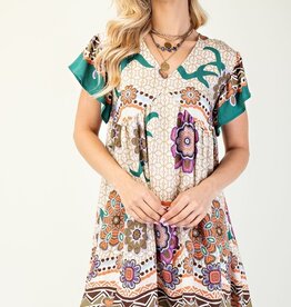 V-neck Dress With Back Tie