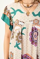 V-neck Dress With Back Tie