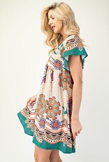V-neck Dress With Back Tie