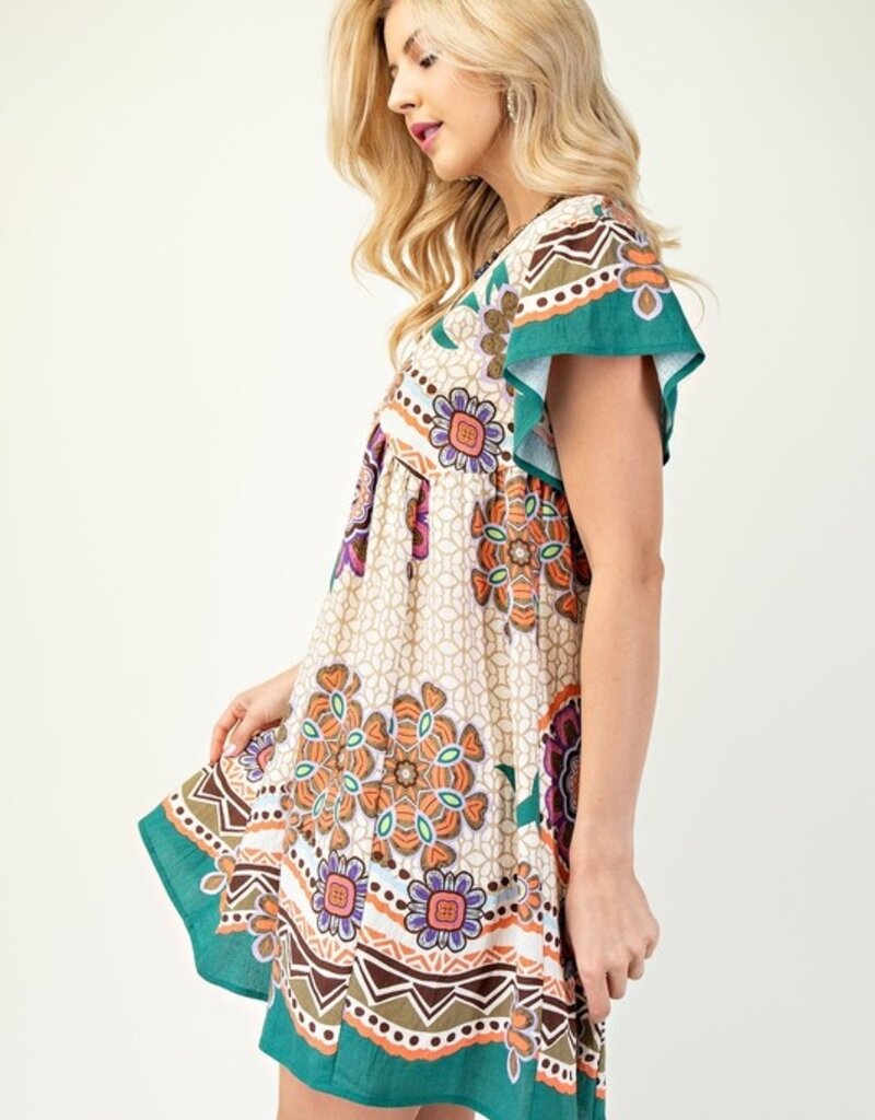 V-neck Dress With Back Tie