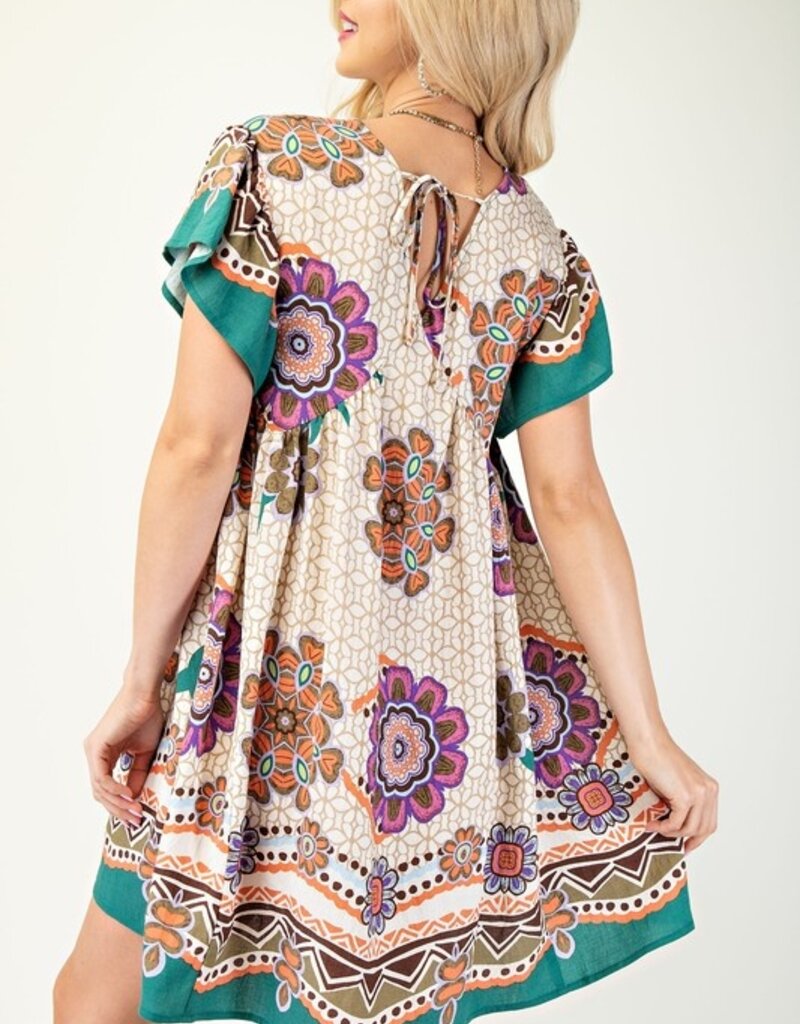 V-neck Dress With Back Tie