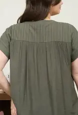 Eyelet Trim Button Henley Top