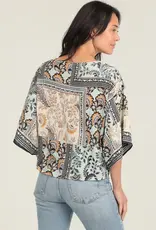 Patchwork printed Tie Waist Top