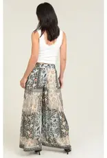 Patchwork Print Wide Leg Pant