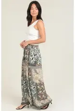 Patchwork Print Wide Leg Pant
