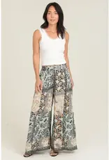 Patchwork Print Wide Leg Pant