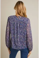 Full Bloom Front Button Long Sleeve Top