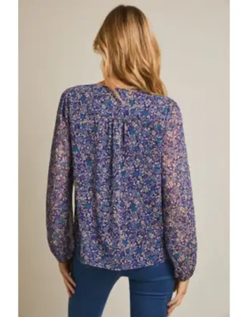 Full Bloom Front Button Long Sleeve Top