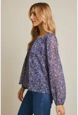 Full Bloom Front Button Long Sleeve Top