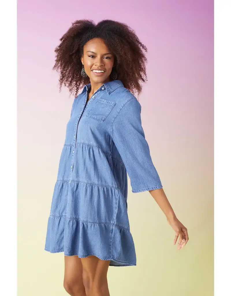 Marissa Tiered Chambray Dress