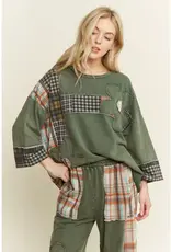 Daisy Plaid Mineral Washed Top