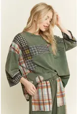 Daisy Plaid Mineral Washed Top