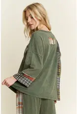 Daisy Plaid Mineral Washed Top