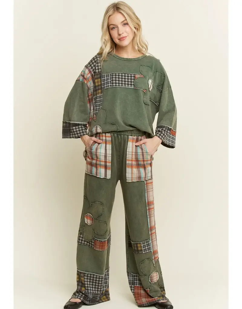 Daisy Plaid Mineral Washed Top