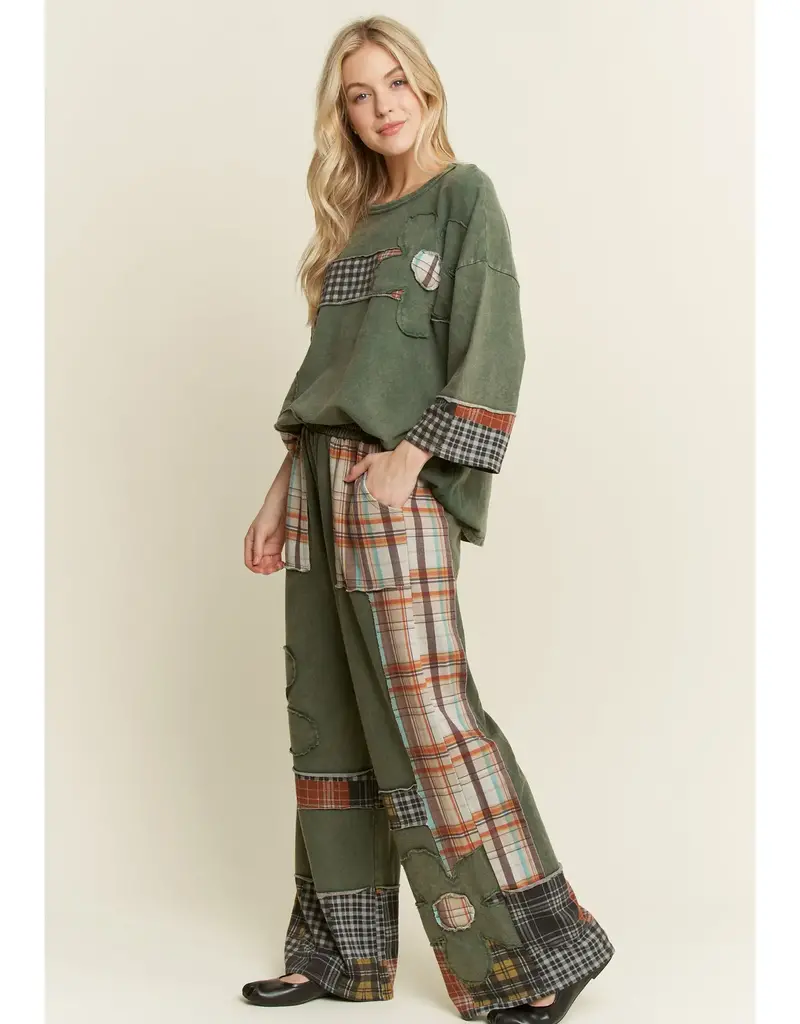 Daisy Plaid Mineral Wash Pant