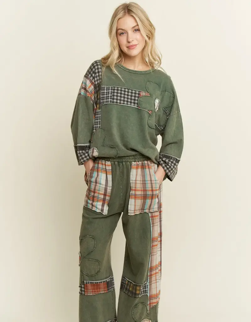 Daisy Plaid Mineral Wash Pant