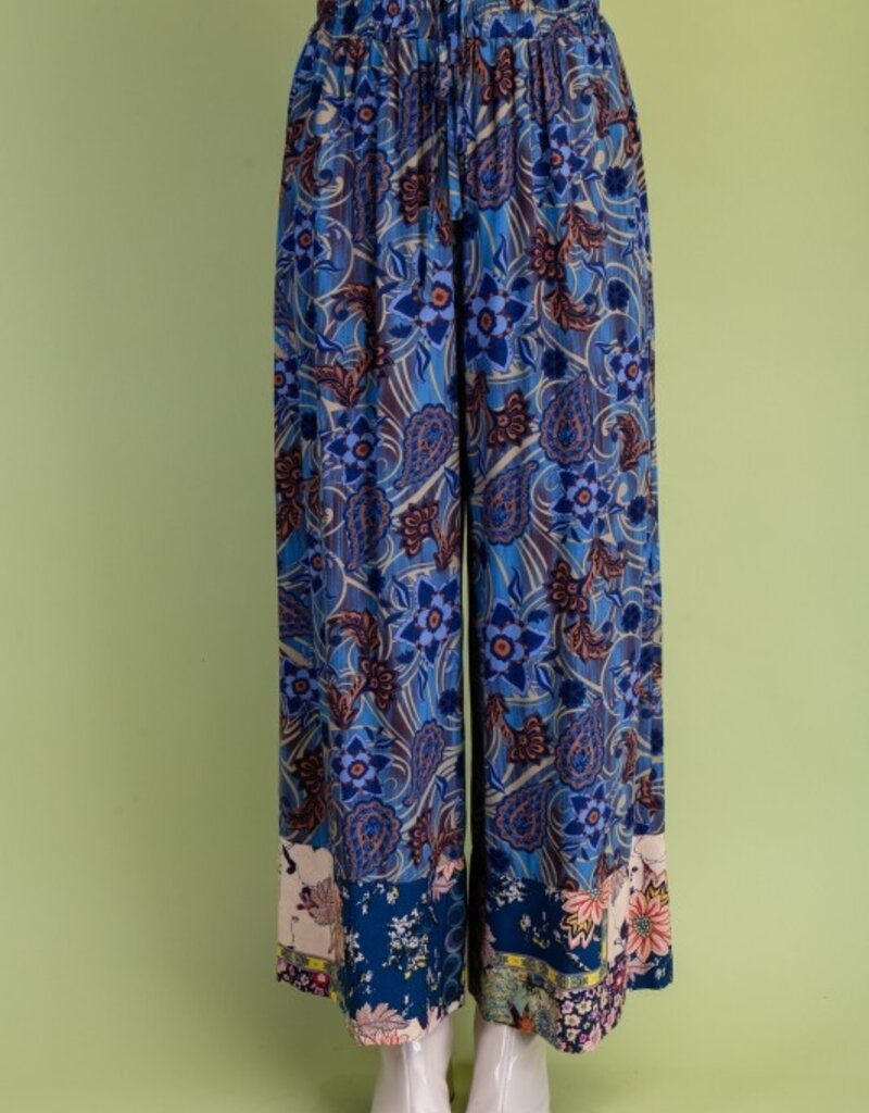 Rachel Mixed Print Wide Leg Pant