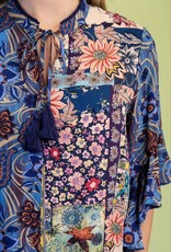 Rachel Mixed Print Ruffled Bell Sleeve Top
