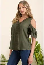 Candice Crochet Front Cold Shoulder Top