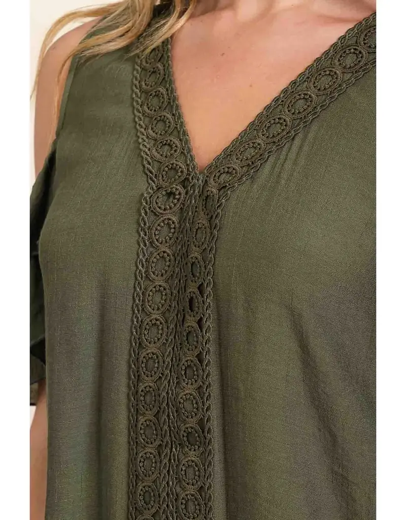 Candice Crochet Front Cold Shoulder Top