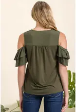 Candice Crochet Front Cold Shoulder Top