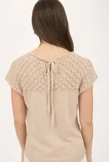 Tie Back Eyelet Yoke K nit Top