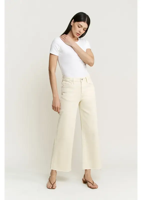 High Rise  Wide Crop Raw Hem