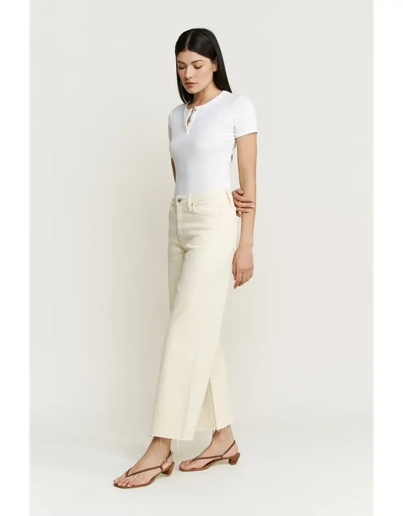 High Rise  Wide Crop Raw Hem