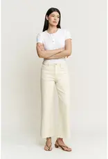 High Rise  Wide Crop Raw Hem