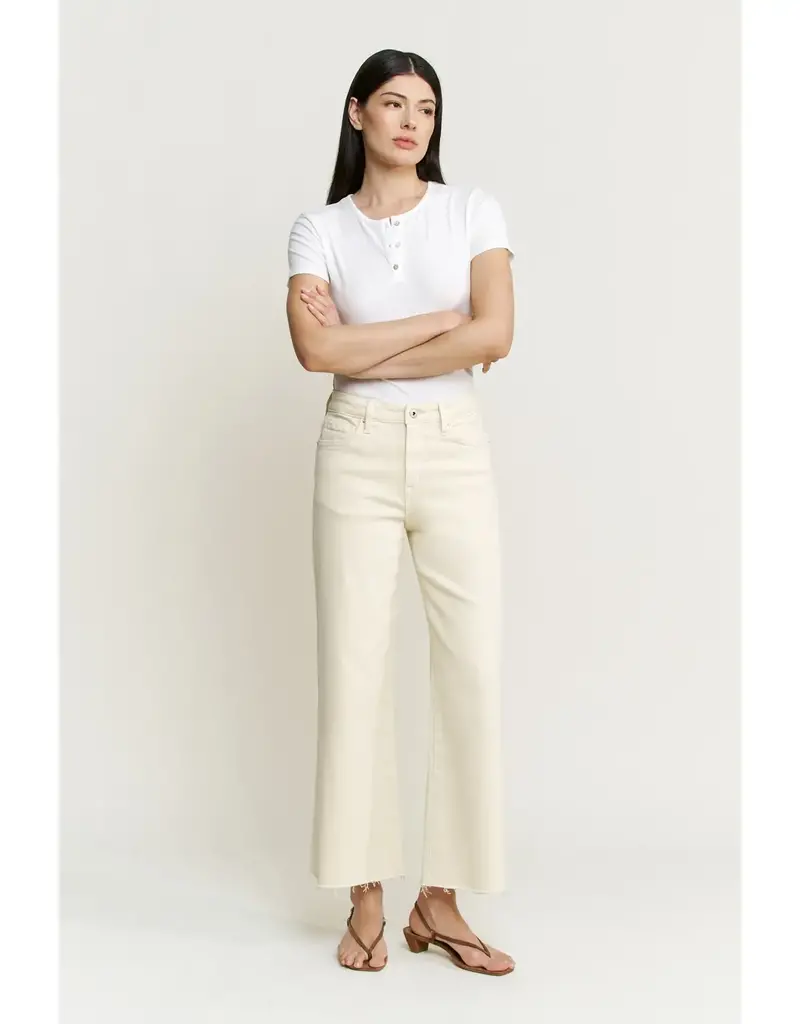High Rise  Wide Crop Raw Hem