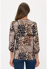 Safari Mix Top W/Roll Tab Sleeve