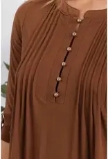 Izzy Top W/Pleated Front & Roll Tab Sleeve
