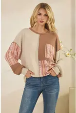 All Day Floral Patchwork Pullover Top