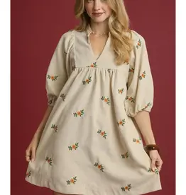 Sunflowers In Bloom Corduroy Dress